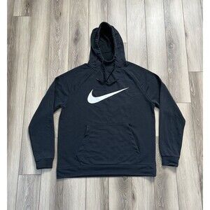 Nike Mens Sz Medium Mock Neck Hoodie Lightweight Pullover Dri-Fit Center Swoosh